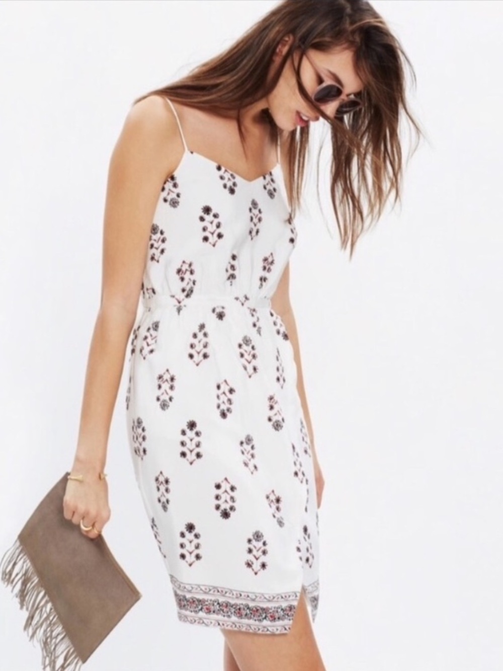 Madewell Silk Sandstar Vine Floral Cami Dress